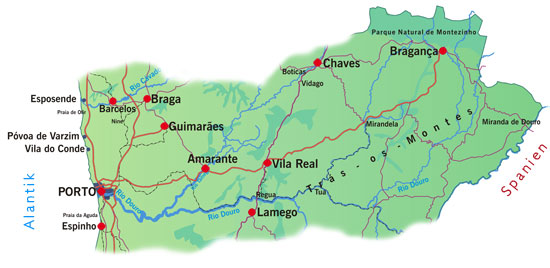 Nordportugal Karte 2